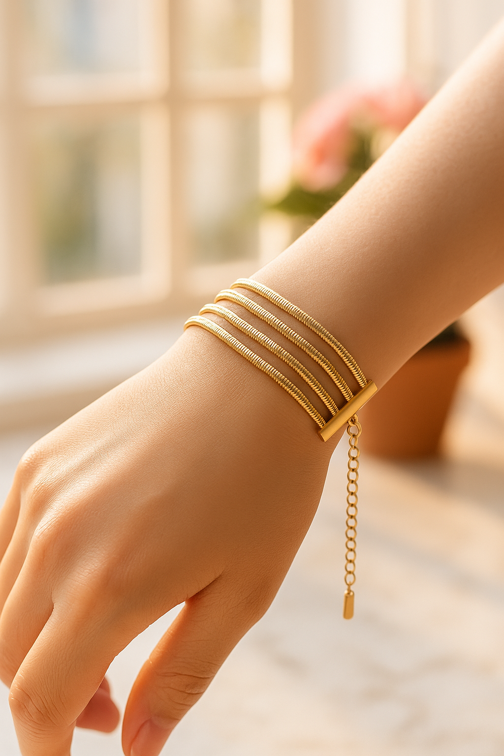 Golden Snake Chain Multi-Layer Bracelet✨