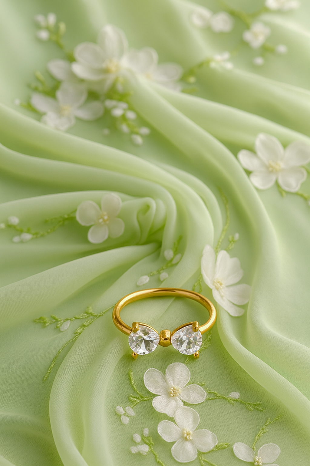 Crystal Bow Adjustable Ring