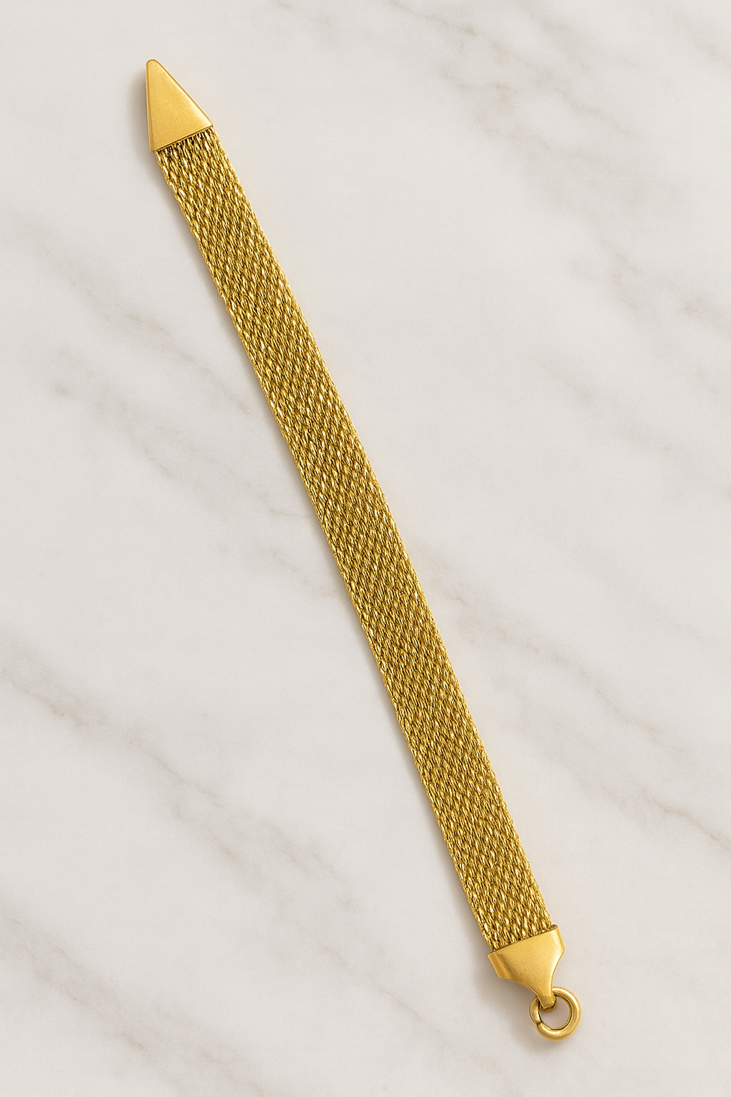 Light Bricks Mesh Bracelet – Elegant Gold Stainless Steel Band