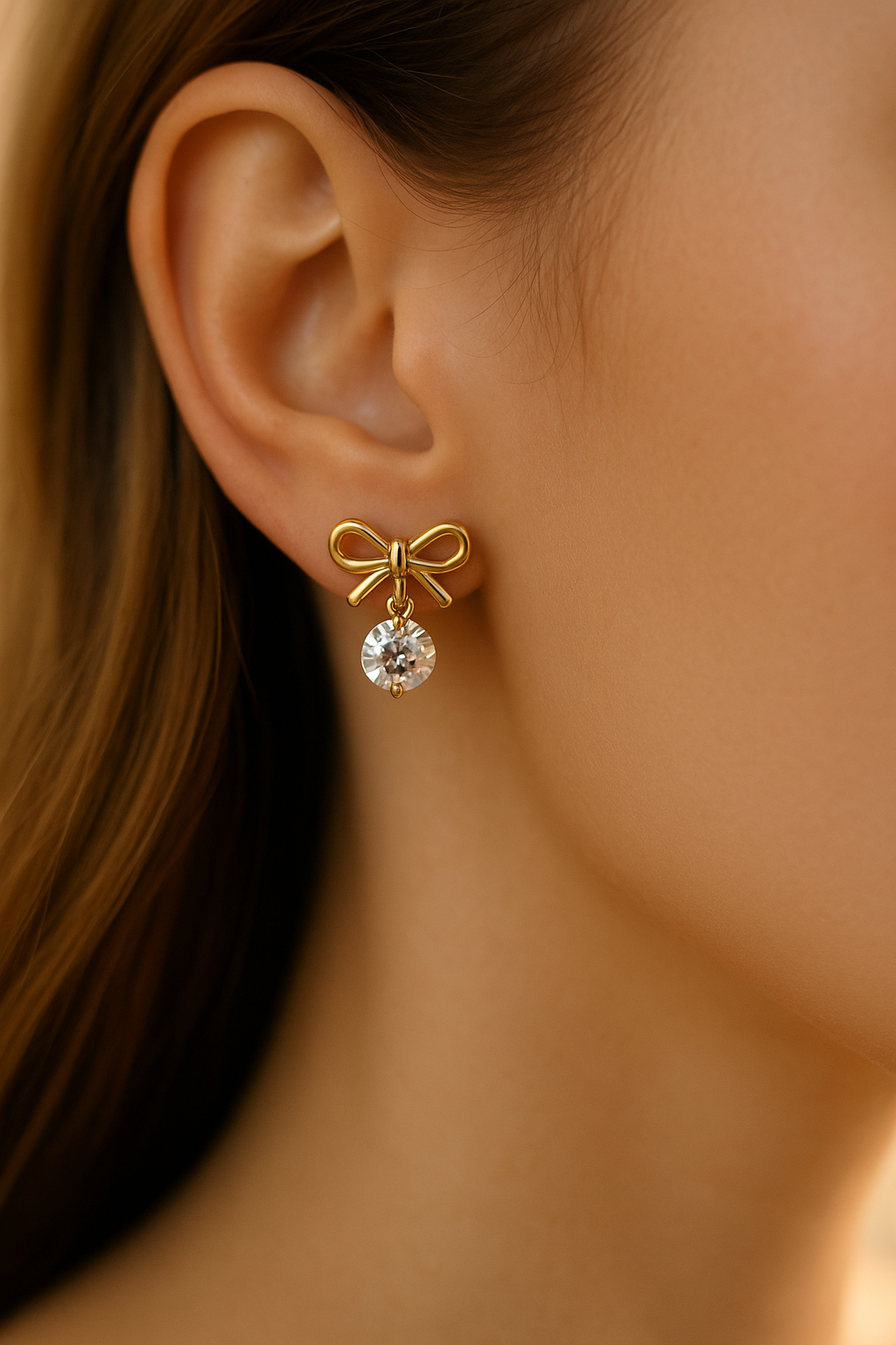 💛 “Golden charm + dazzling stone = your new favorite pair!”