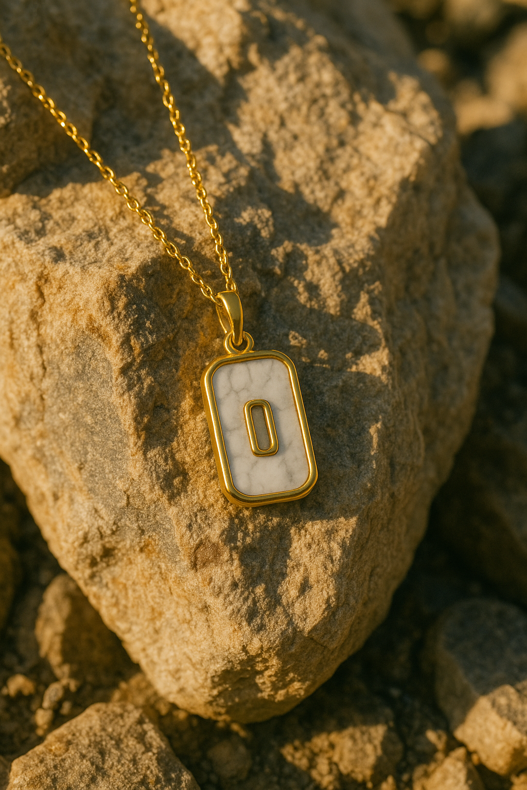 Elegant  Stainless Steel Marble Pendant Necklace-Minimalist Jewelry