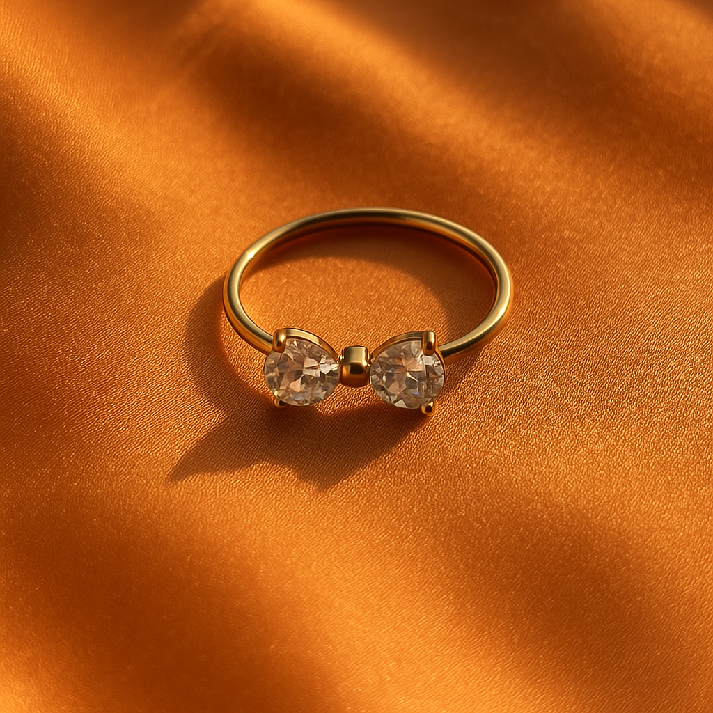 Crystal Bow Adjustable Ring