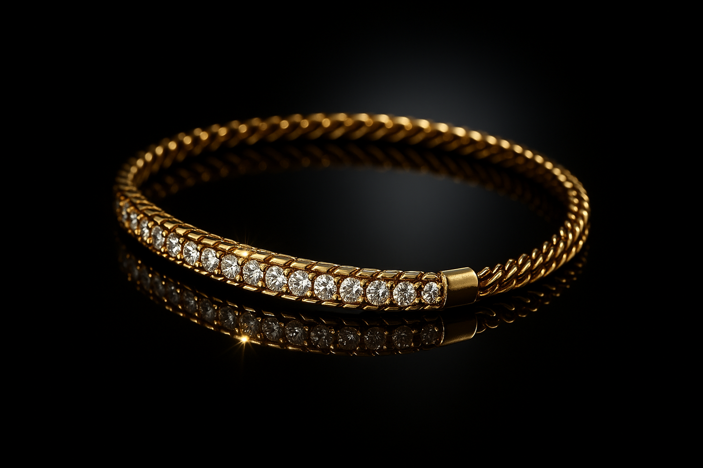 ShimmerLine Adjustable Stainless Steel Bracelet – Ultra Sparkly Minimal Design