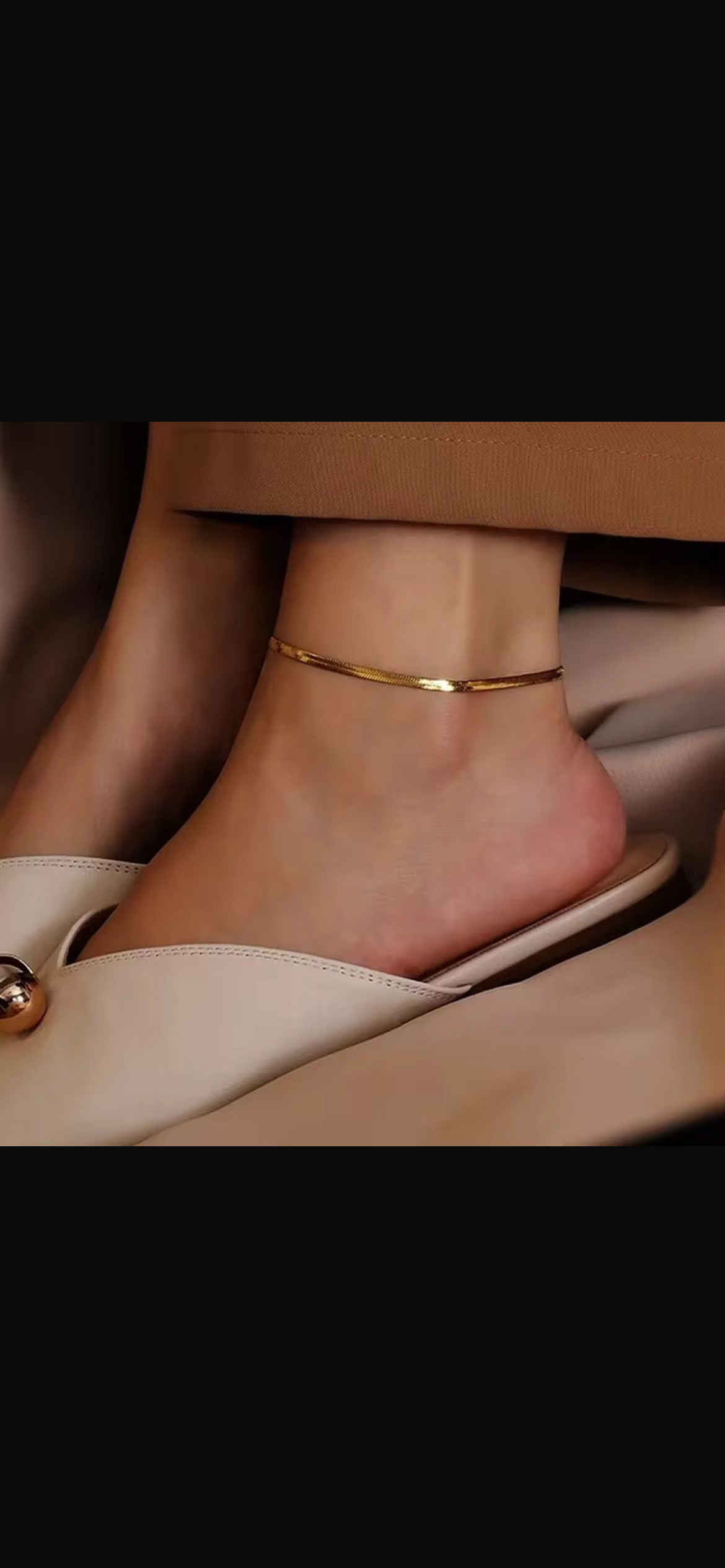 Minimal Snake Chain Anklet – Elegant Gold Finish